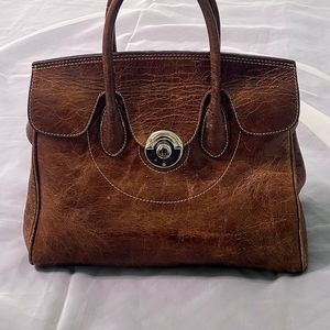 Vintage Brown Leather Handbag